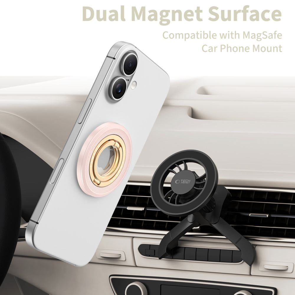 Tech-Protect Lamano Mobil Ring - MagSafe Kompatibel - Lyserød / Guld
