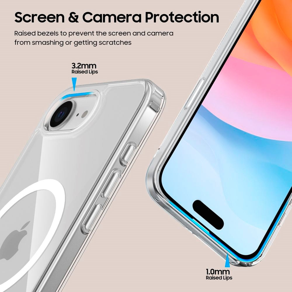 Tech-Protect Flexair Hybrid Deksel - iPhone 16e - MagSafe-kompatibel - Gjennomsiktig