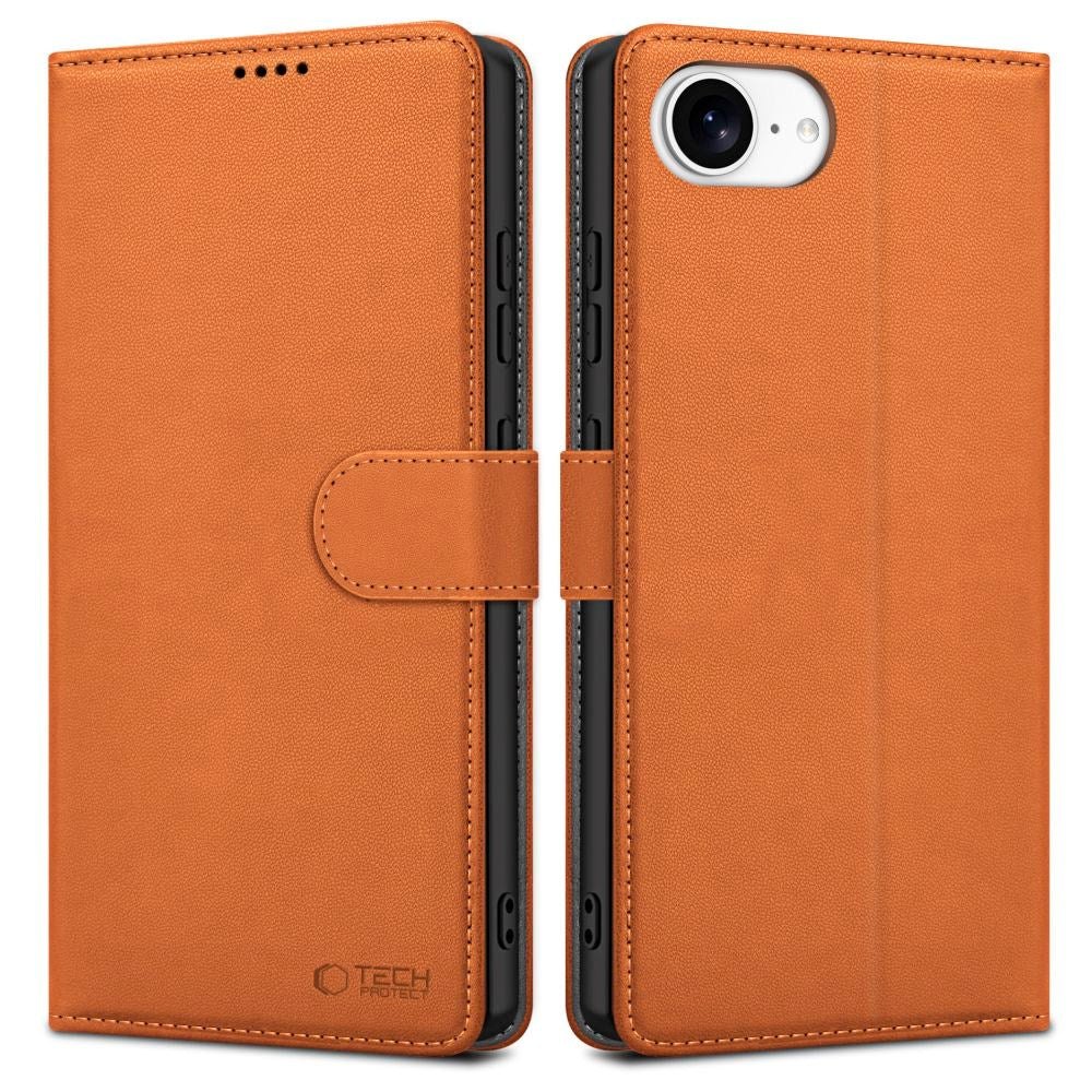 Tech-Protect - iPhone 16e Wallet m. Pung - Brun