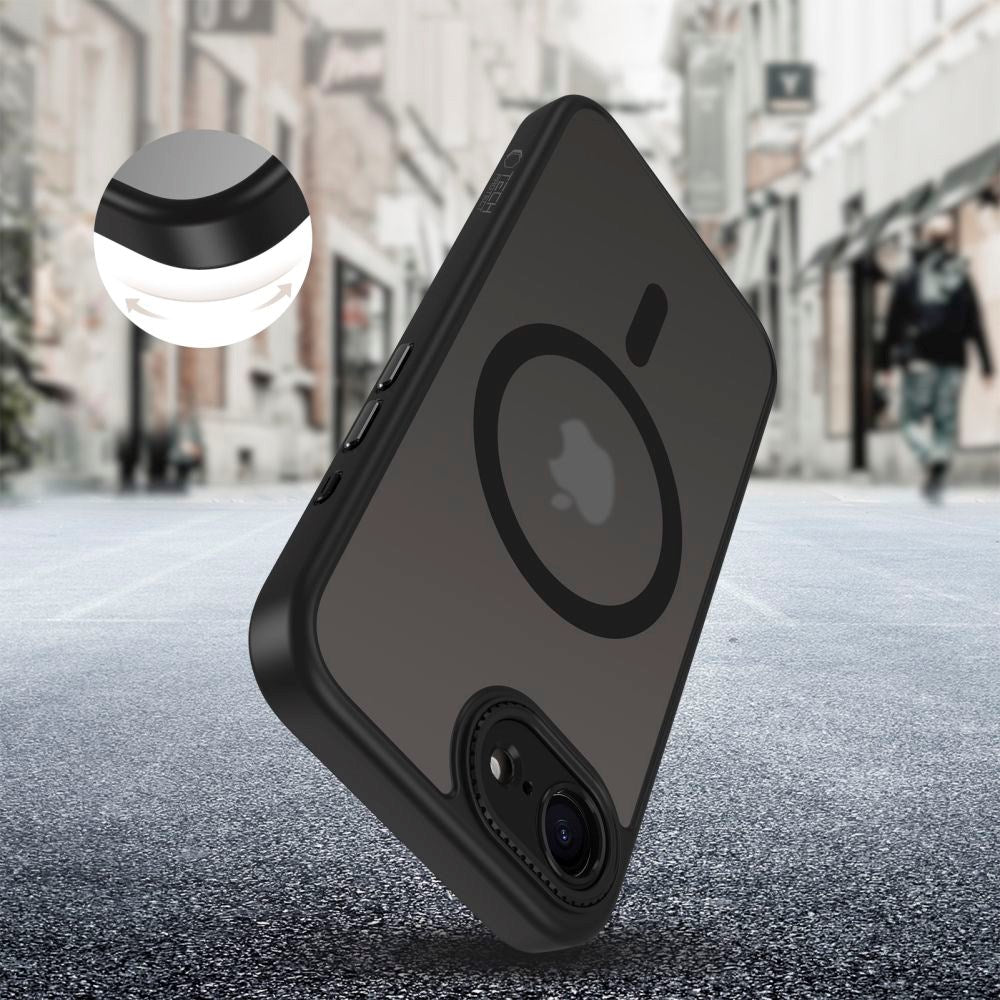 Tech-Protect MagCam-deksel - iPhone 16e - MagSafe-kompatibel - Mattsvart