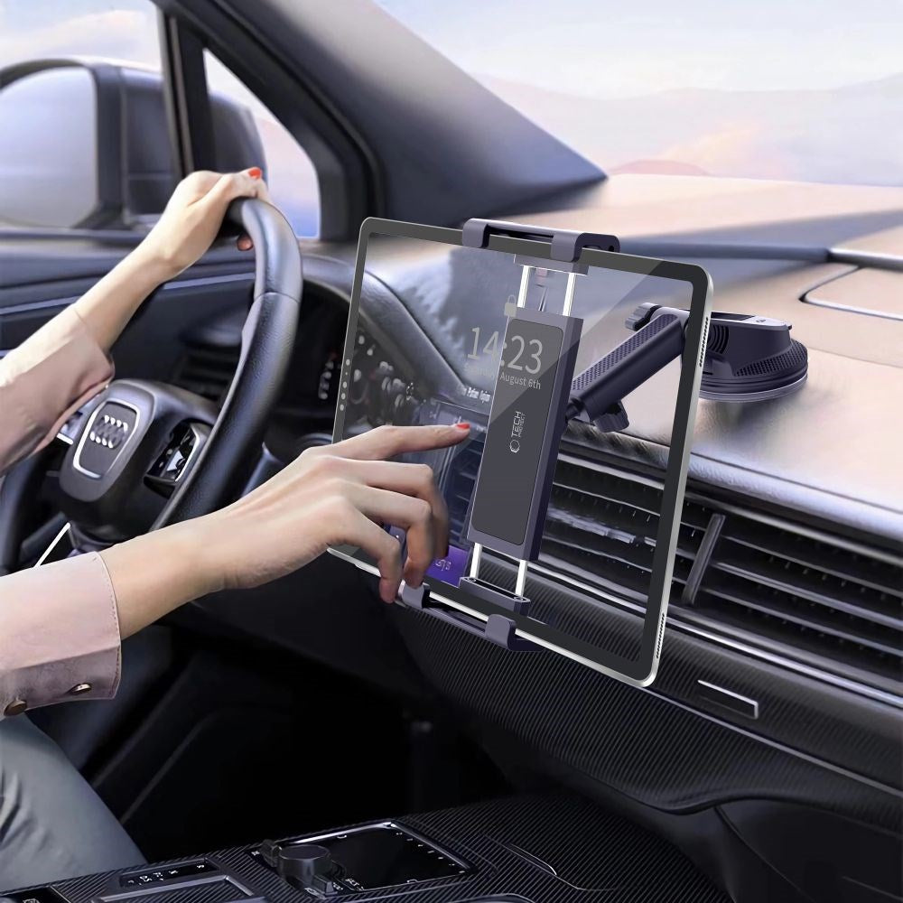Tech-Protect – Allsidig nettbrettstativ for bil med 360° rotasjon og justerbar arm – svart