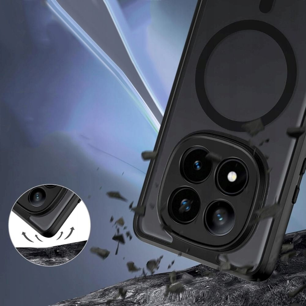 Tech-Protect MagMat Plastik Cover - Xiaomi Redmi Note 14 Pro (5G) - MagSafe Kompatibel - Gennemsigtig / Sort