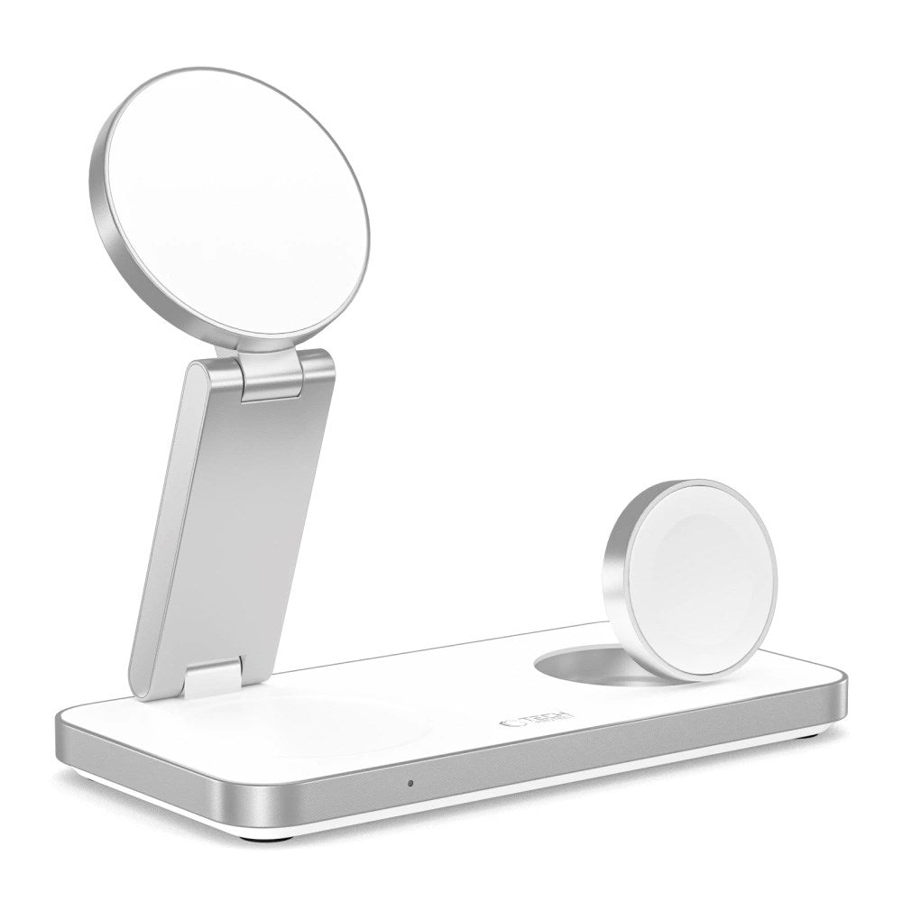 3-i-1 MagSafe Trådløs Oplader - Tech-Protect - 15W - Hvid