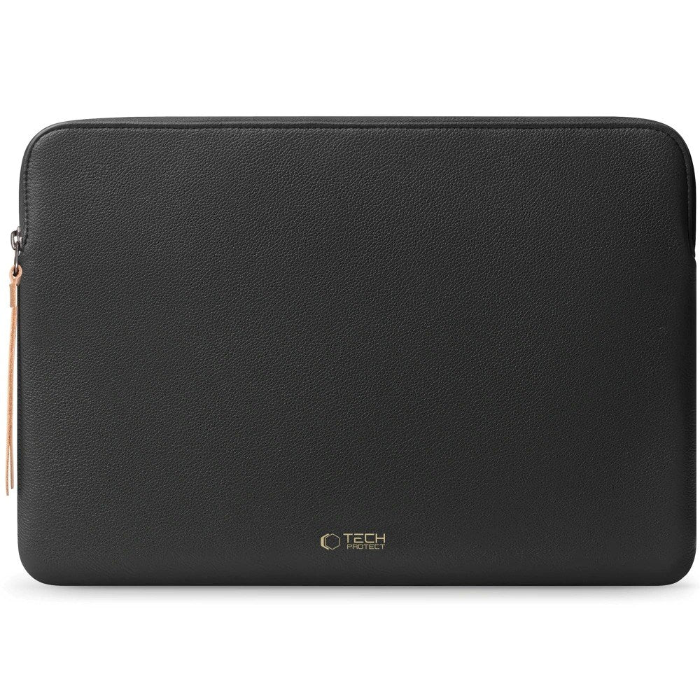Tech-Protect MacBook / Laptop 15-16" Computer Sleeve i Kunstlæder - Foret Inderside - Black