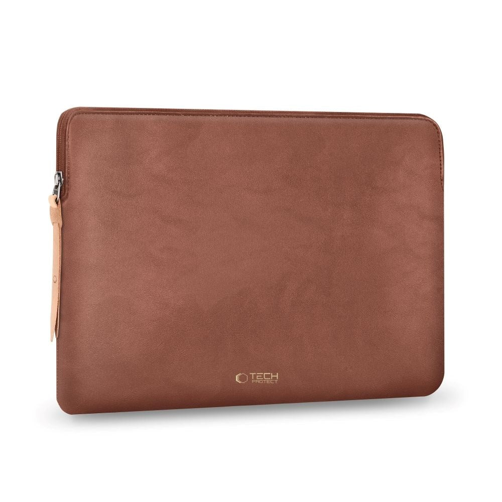 Tech-Protect MacBook / Laptop 15-16" Computer Sleeve i Kunstlæder - Foret Inderside - Brown