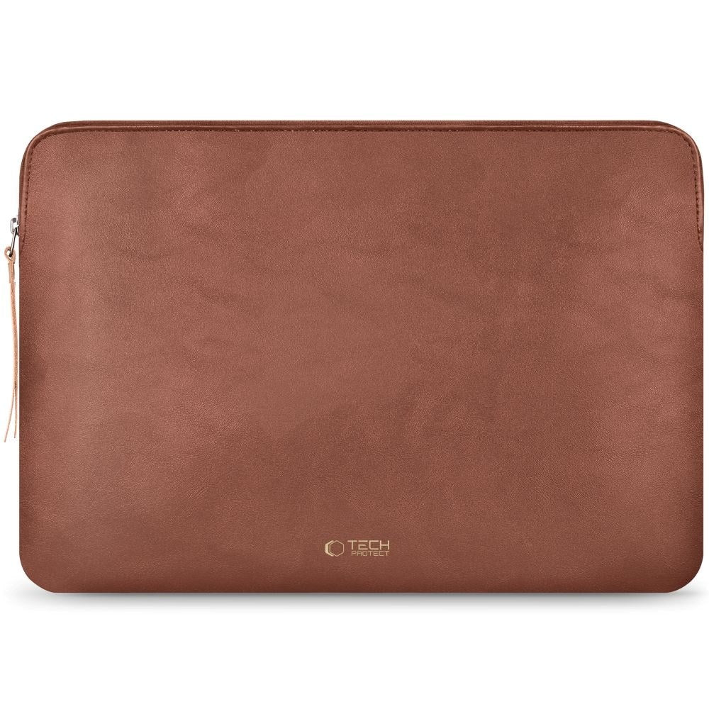Tech-Protect MacBook / Laptop 15-16" Computer Sleeve i Kunstlæder - Foret Inderside - Brown