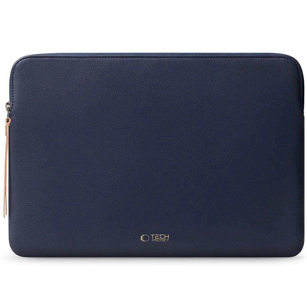 Tech-Protect MacBook / Laptop 15-16" Computer Sleeve i Kunstlæder - Foret Inderside - Navy Blue