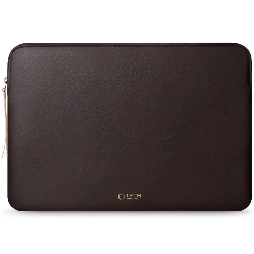 Tech-Protect MacBook / Laptop 15-16" Computer Sleeve i Kunstlæder - Foret Inderside - Chocolate