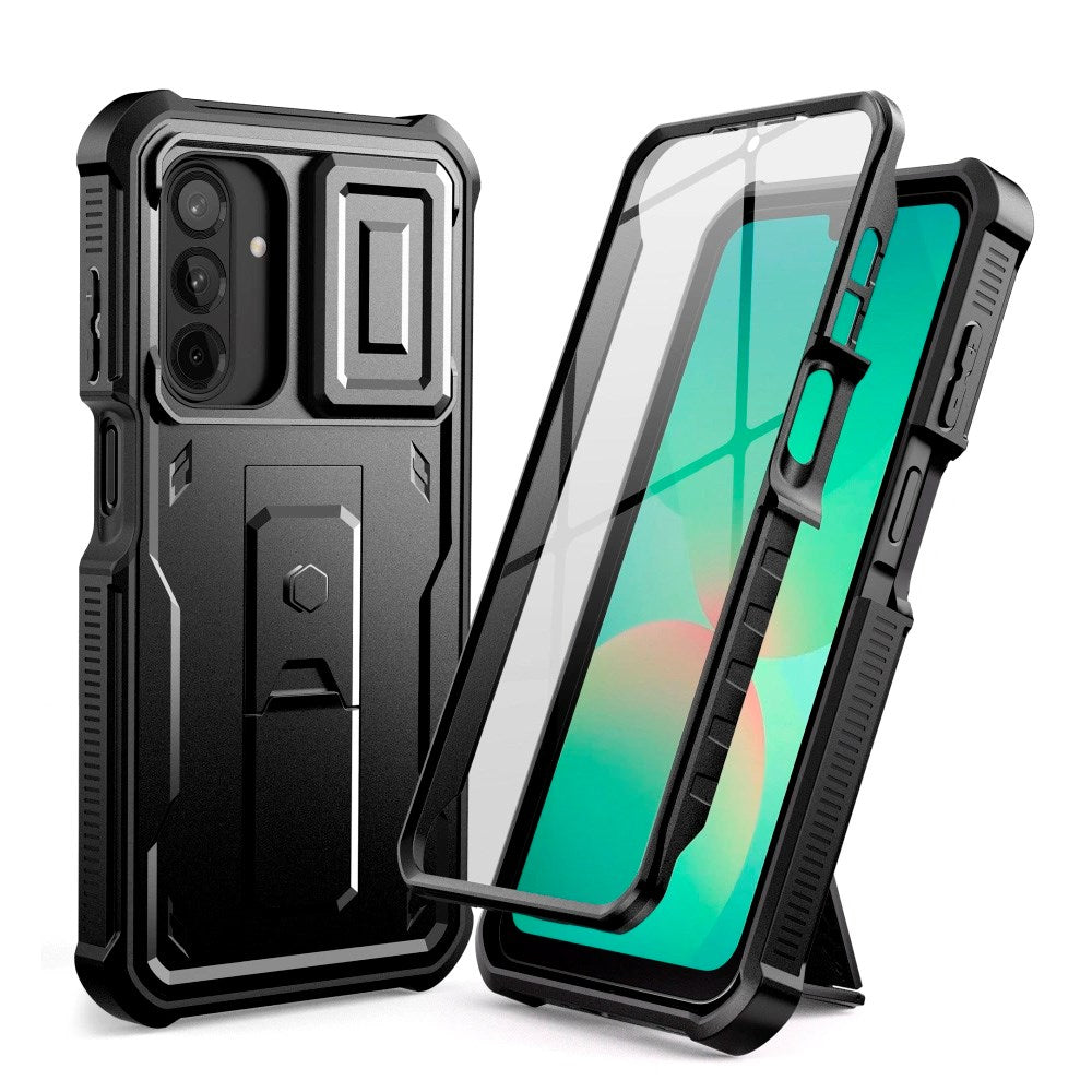Tech-Protect - Samsung Galaxy A26 (5G) - Kevlar Pro Hårdt Plastik Cover m. Skærmbeskyttelse & Kickstand - Sort