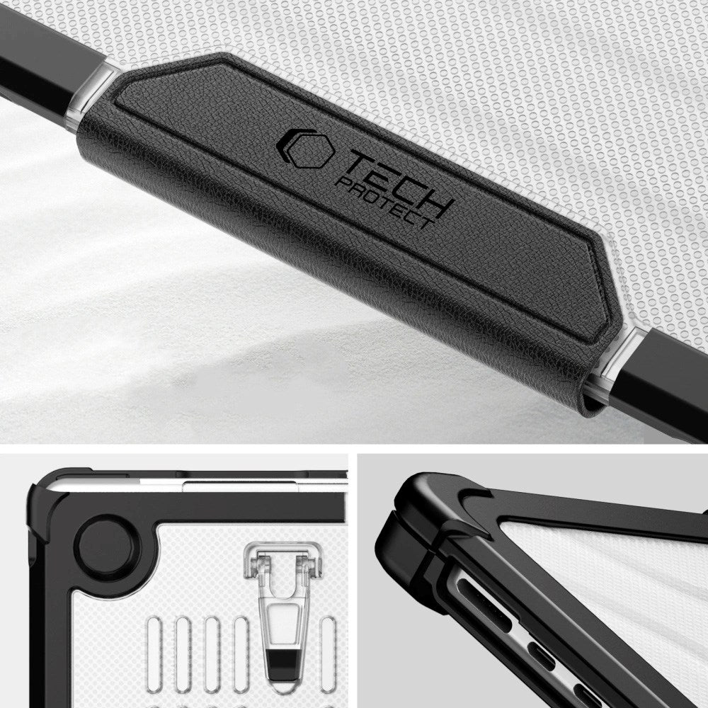 MacBook Air 15" M2 / M3 / M4 (2023 - 2025) - Tech-Protect SmartShell Pro Cover - Sort / Gennemsigtig