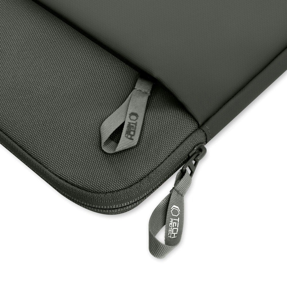 Tech-Protect MacBook / Laptop 15-16" Beskyttende Sleeve med Lomme - Foret Inderside - Mørkegrøn
