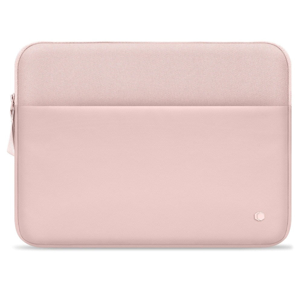 Tech-Protect MacBook / Laptop 15-16" Beskyttende Sleeve med Lomme - Foret Inderside - Lyserød