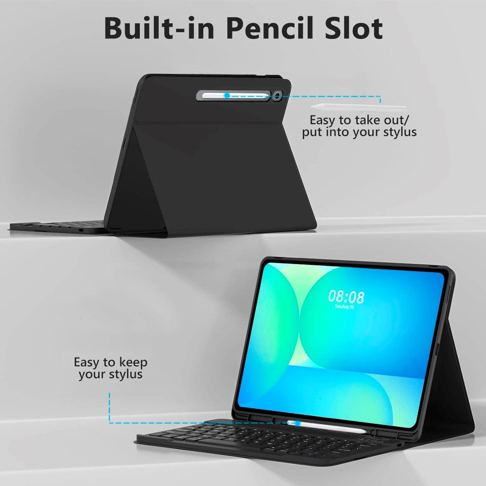 Samsung Galaxy Tab S10 FE+ (Plus) Tech-Protect Keyboardcover - Engelsk Tastatur - Sort