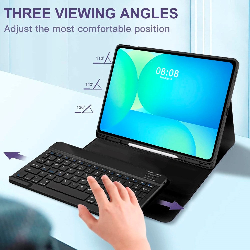 Samsung Galaxy Tab S10 FE+ (Plus) Tech-Protect Keyboardcover - Engelsk Tastatur - Sort