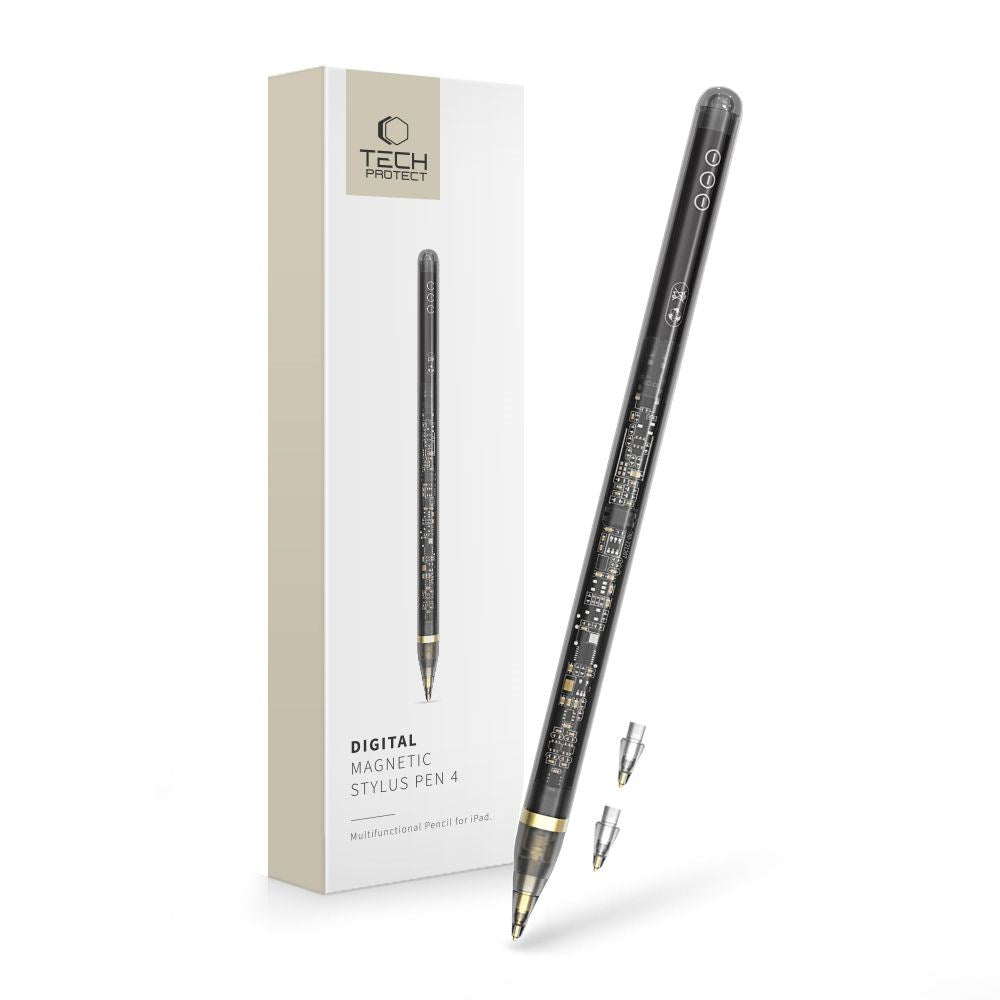 Tech-Protect Stylus Pen "4" til iPad - Gennemsigtig / Sort
