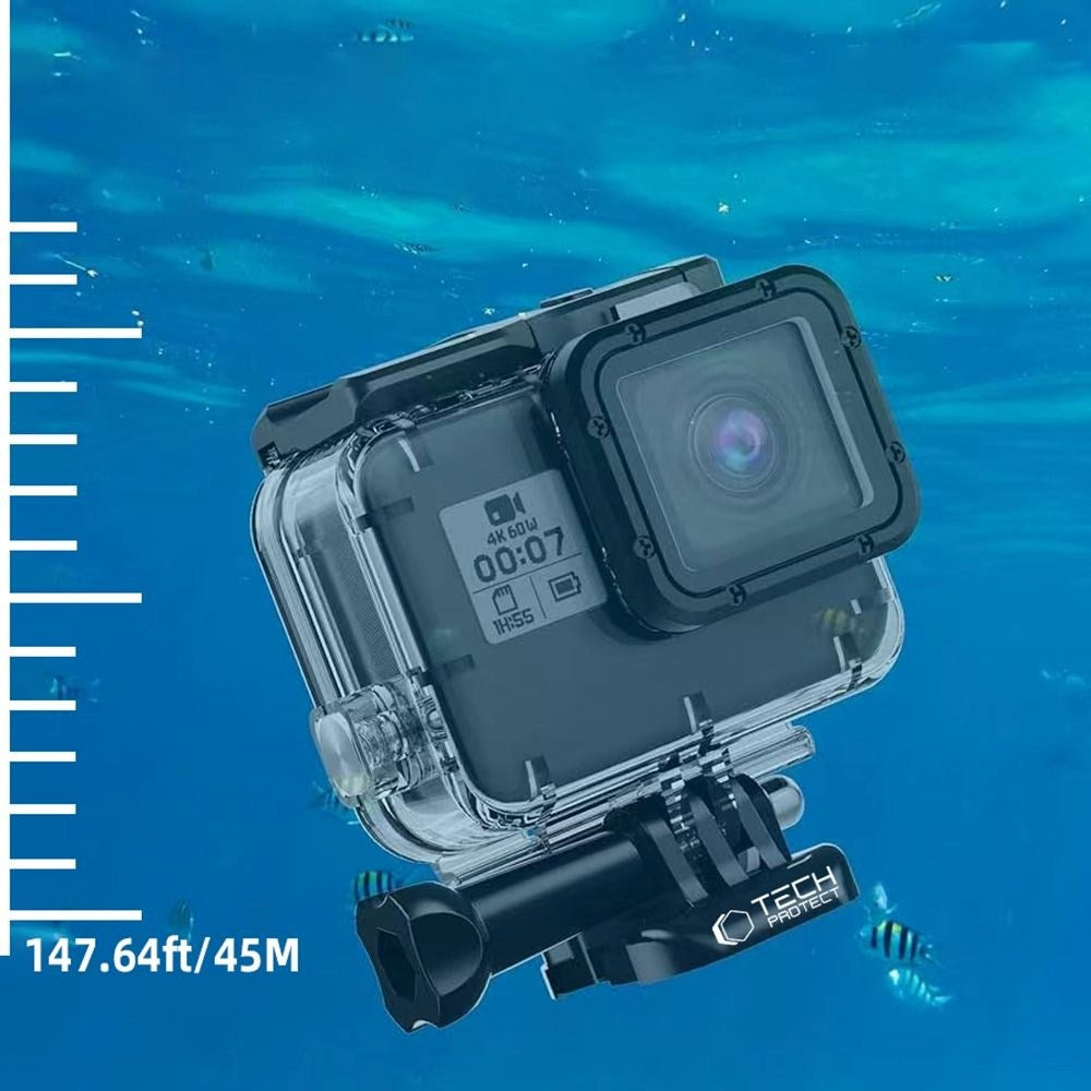 GoPro Hero 5/6/7 Tech-Protect GA200 vanntett deksel – gjennomsiktig
