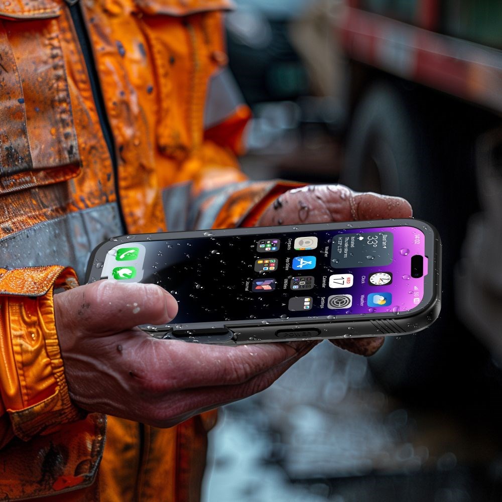 Tech-Protect iPhone 16 vanntett deksel - MagSafe-kompatibel - Gjennomsiktig / Svart