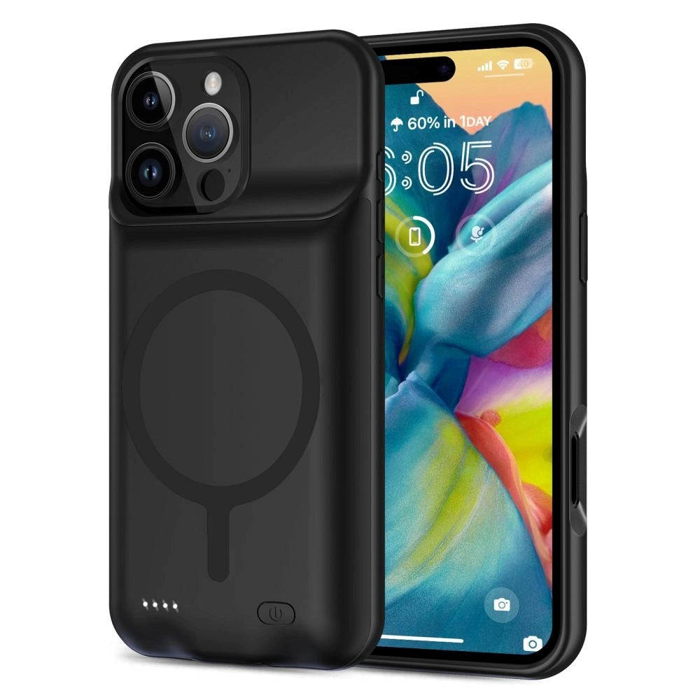 iPhone 16 Pro Tech-Protect Powercase Batteri Bakdeksel 7000 mAh - MagSafe-kompatibel - Svart