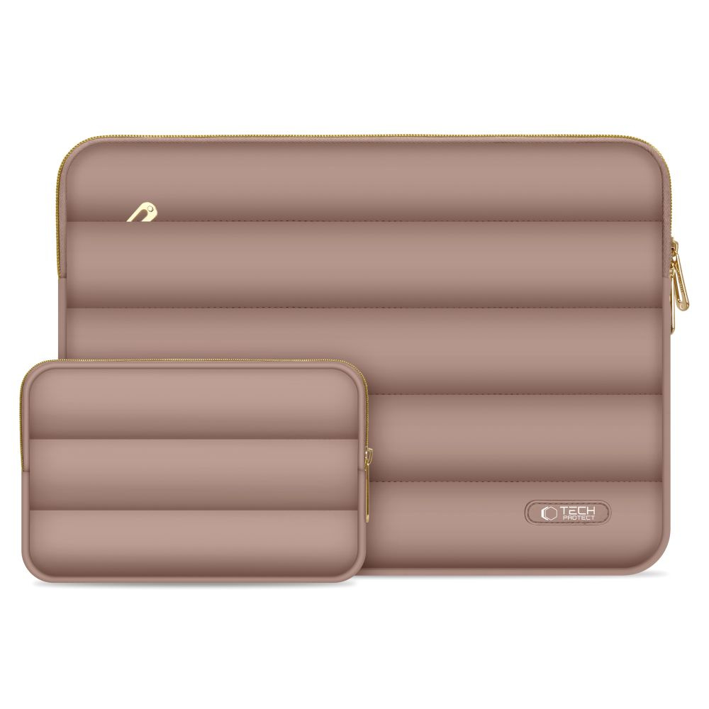 MacBook / Laptop 15-16" - Tech-Protect Puffy - Sleeve m. Small Bag - Brun