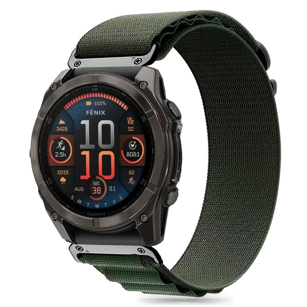 Universal Garmin 26mm QuickFit Tech-Protect Nylon Pro Rem - Mørkegrøn