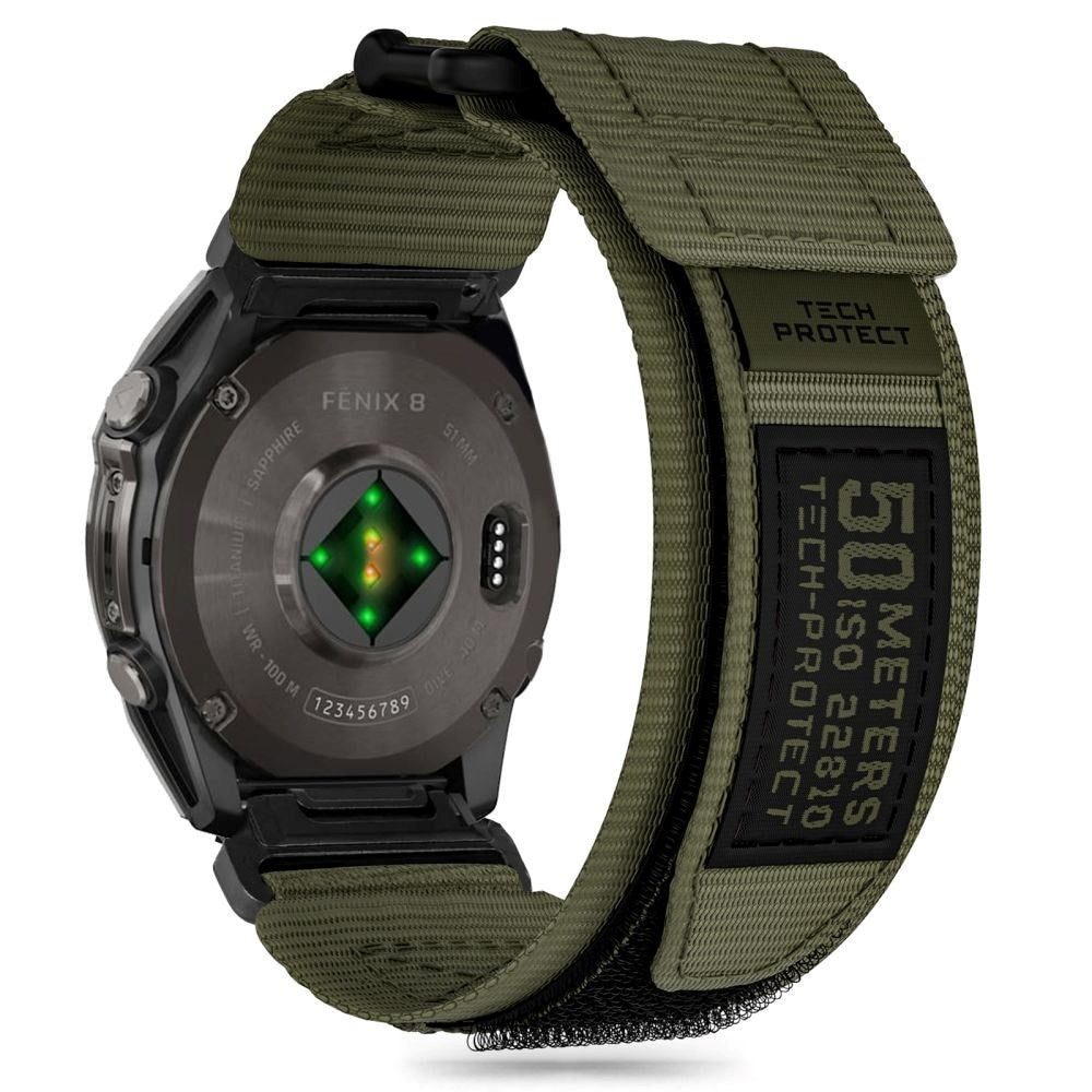 Universal Garmin 22 mm QuickFit Tech-Protect Scout Pro stoffrem - Grønn
