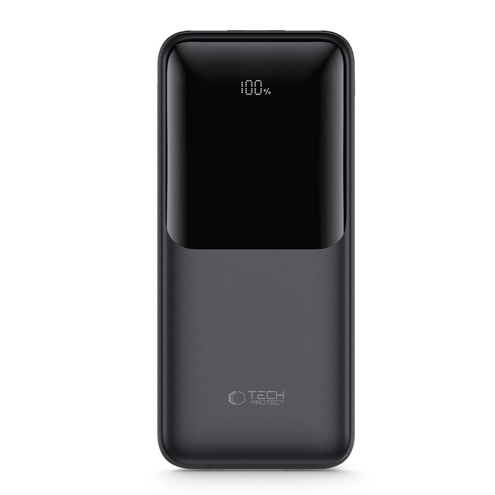 Tech-Protect Powerbank 10000mAh – Hurtiglading med 22,5W – Svart