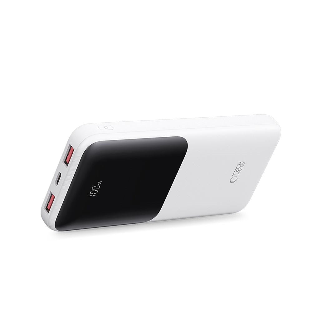 Tech-Protect Powerbank 10000mAh – Hurtiglading med 22,5W – Hvit