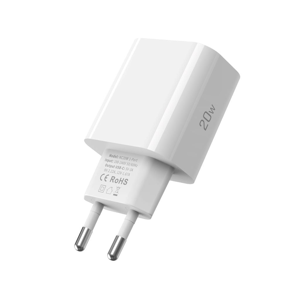 Tech-Protect NC20W PD USB-C Vegglader - Hvit