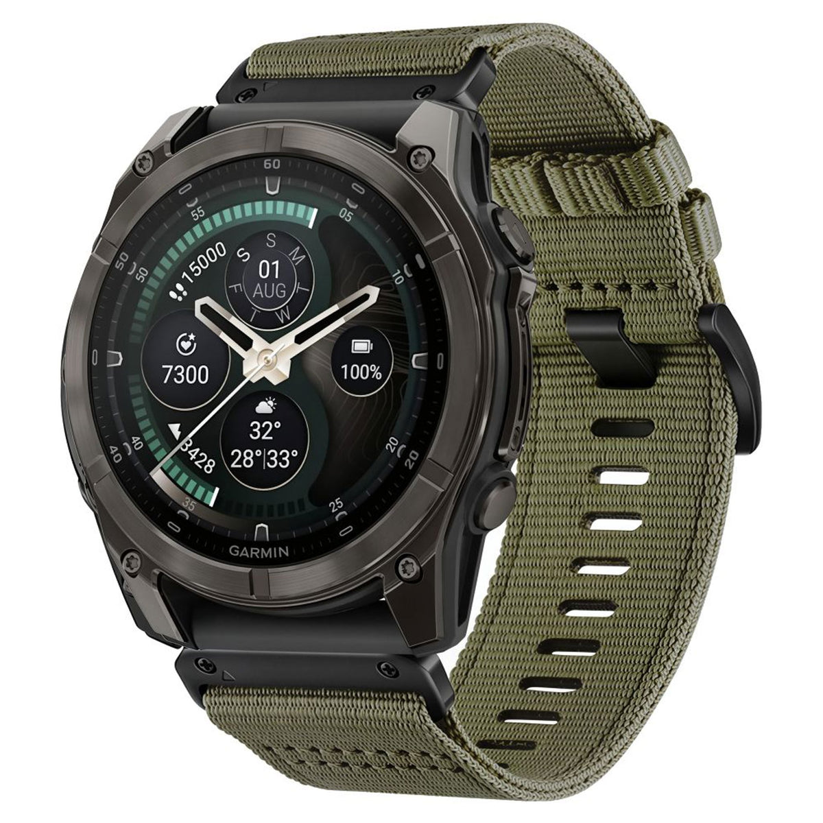 Universal Garmin Rem 22mm QuickFit Tech-Protect Classic Nylon Urrem - Grøn