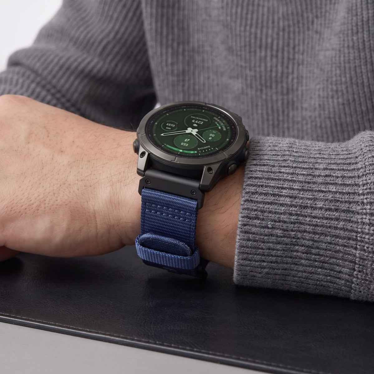 Universal Garmin Rem 22mm QuickFit Tech-Protect Classic Nylon Urrem - Blå