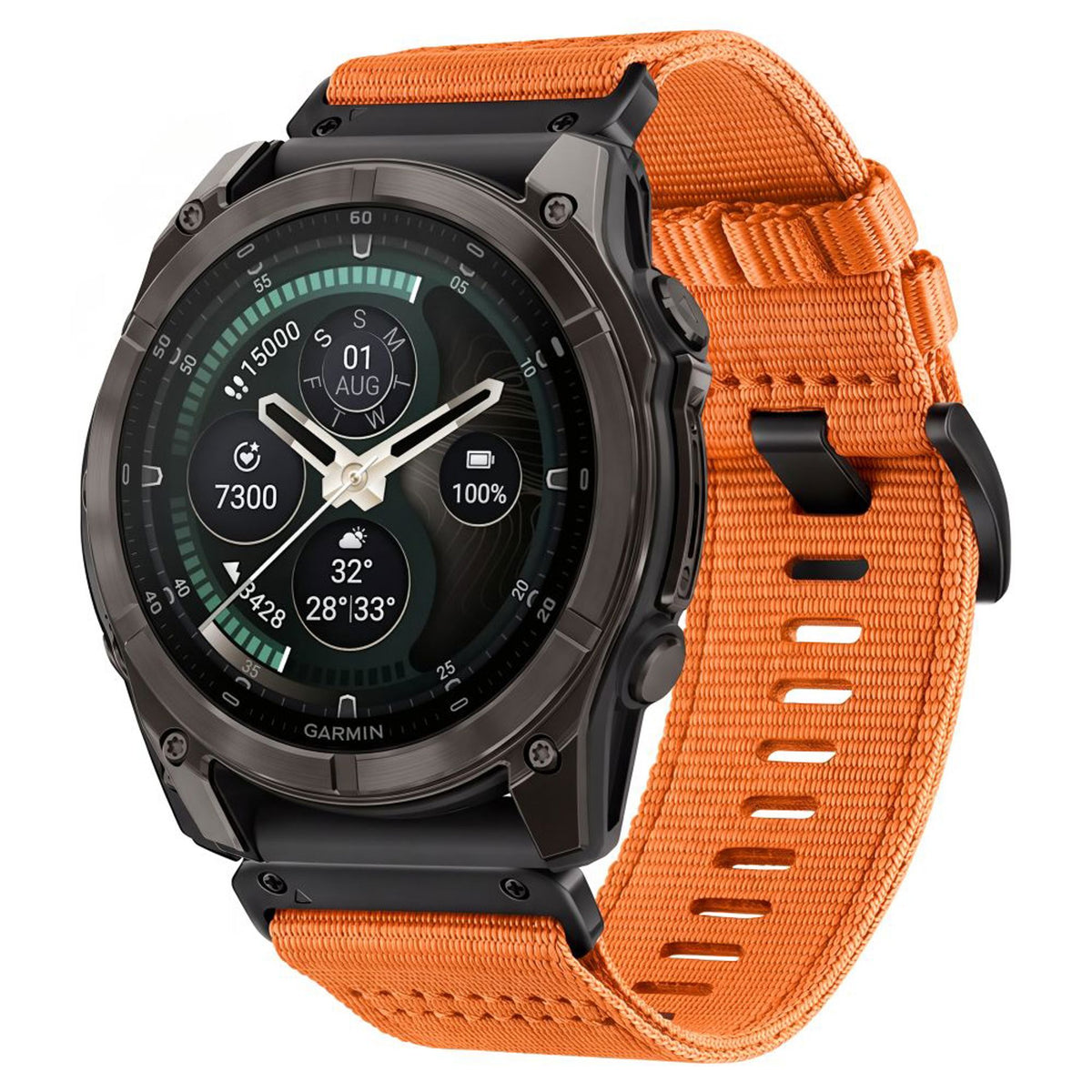 Universal Garmin Rem 22mm QuickFit Tech-Protect Classic Nylon Urrem - Orange