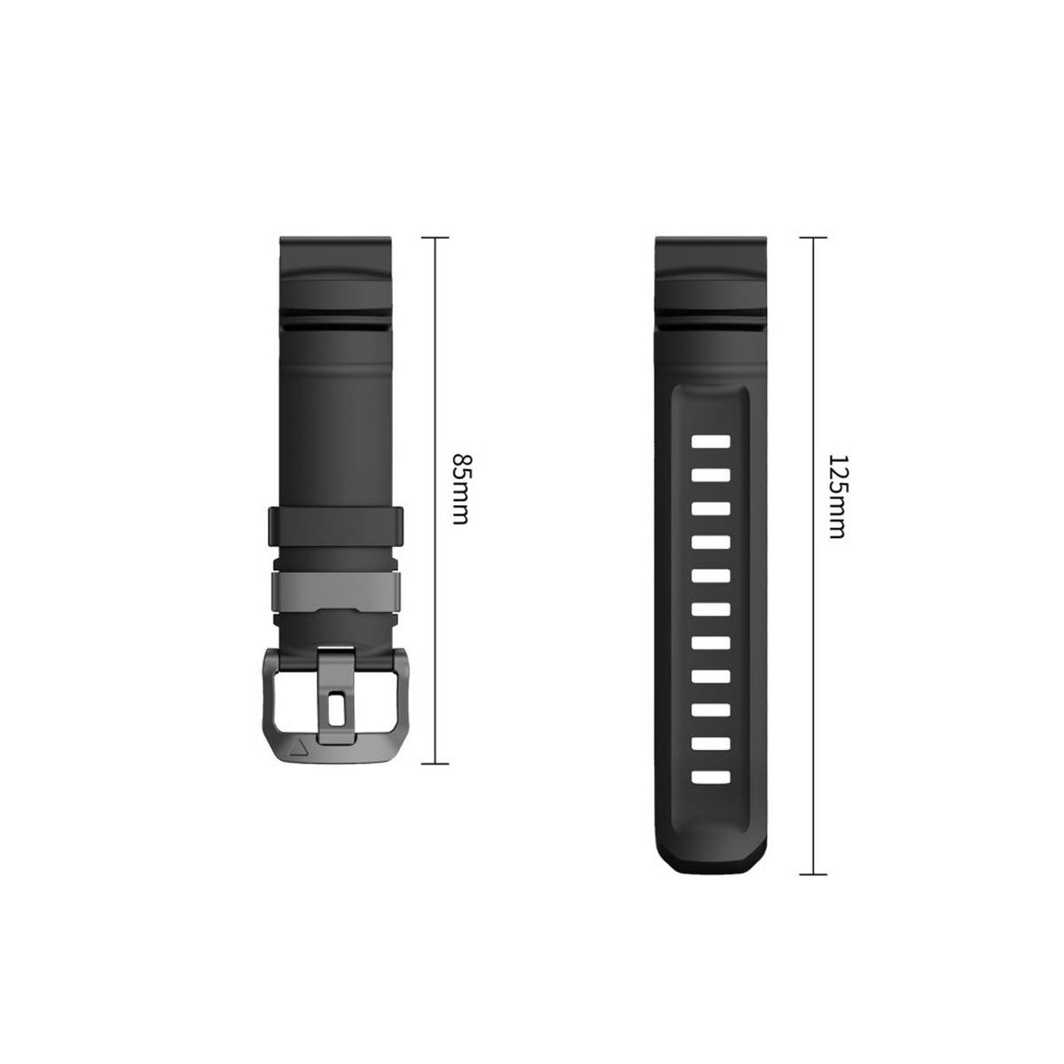 Universal Garmin 26mm QuickFit Tech-Protect Motion Fleksibelt Plast Rem - Sort