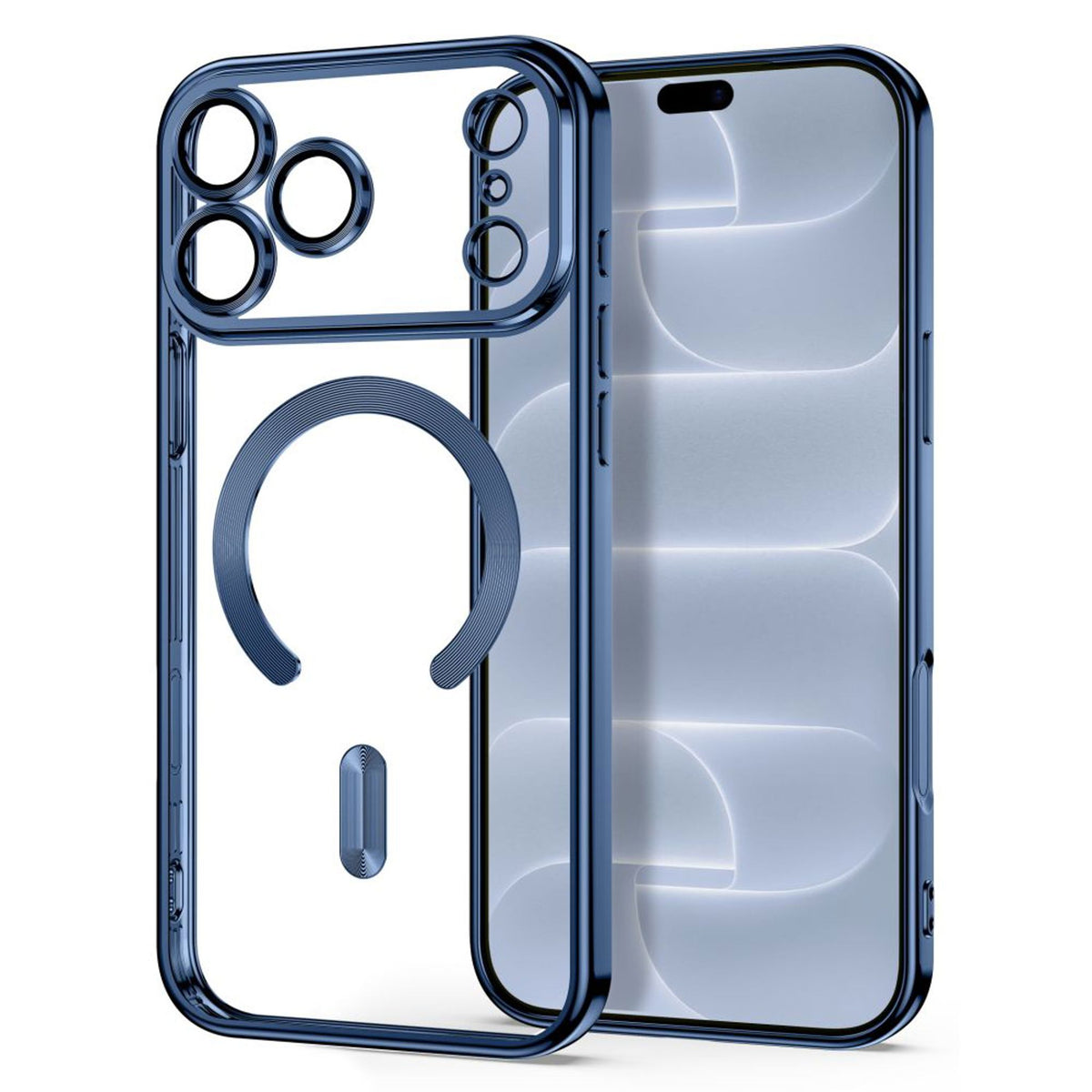 Tech-Protect iPhone 18 Pro / 17 Pro MagFlex Cover - MagSafe Kompatibel - Blå / Gennemsigtig