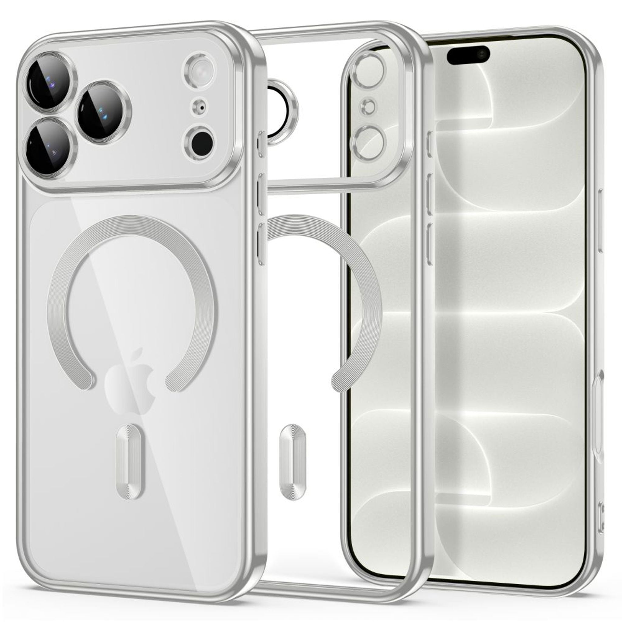Tech-Protect iPhone 18 Pro / 17 Pro MagFlex Cover - MagSafe Kompatibel - Sølv / Gennemsigtig