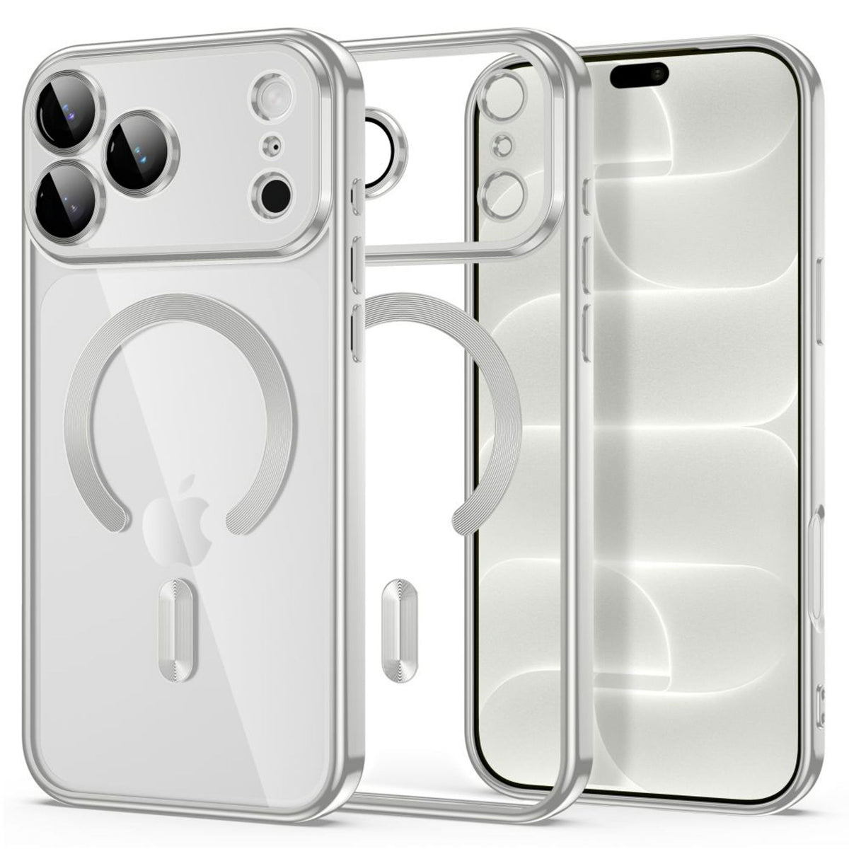 Tech-Protect iPhone 18 Pro / 17 Pro MagFlex Cover - MagSafe Kompatibel - Sølv / Gennemsigtig