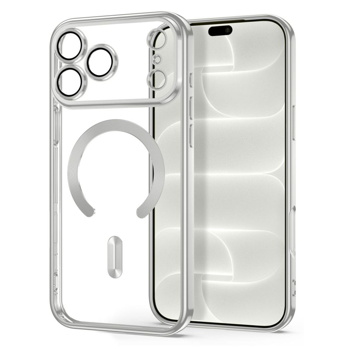 Tech-Protect iPhone 18 Pro / 17 Pro MagFlex Cover - MagSafe Kompatibel - Sølv / Gennemsigtig