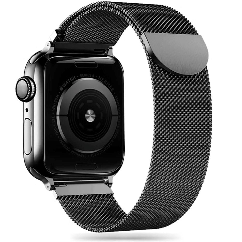 Apple Watch (42/44/SE/45/46/49 mm) Tech-Protect Milanse Band i rustfritt stål - svart