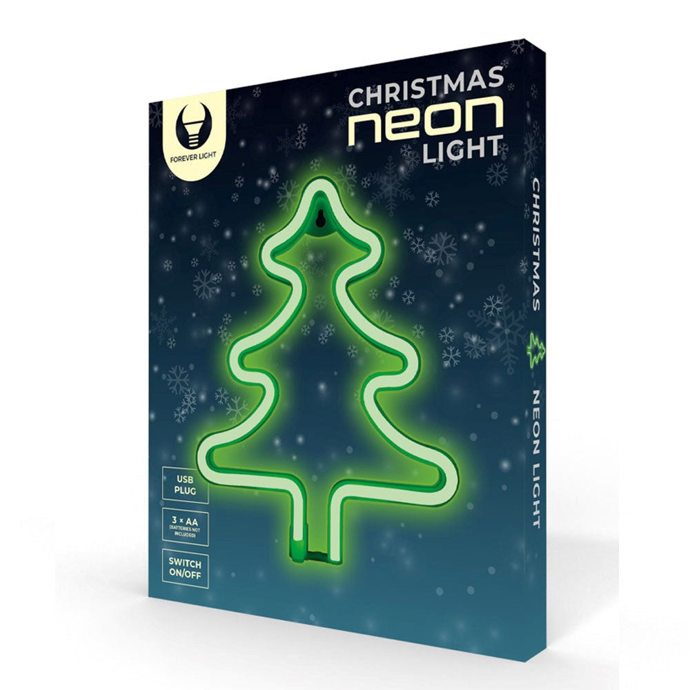 Forever Light LED Neon Sign Christmas - Green Light m. juletre