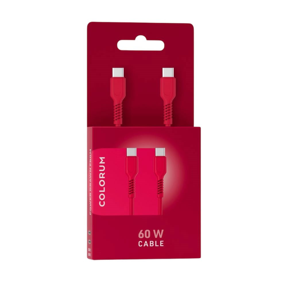 Colorum USB-C til USB-C Kabel - 60W / 1.8m - Magenta