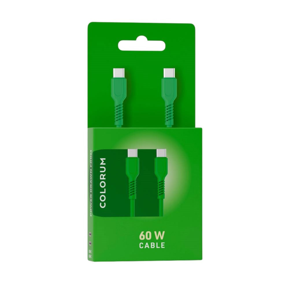 Colorum USB-C til USB-C Kabel - 60W / 1.8m - Green