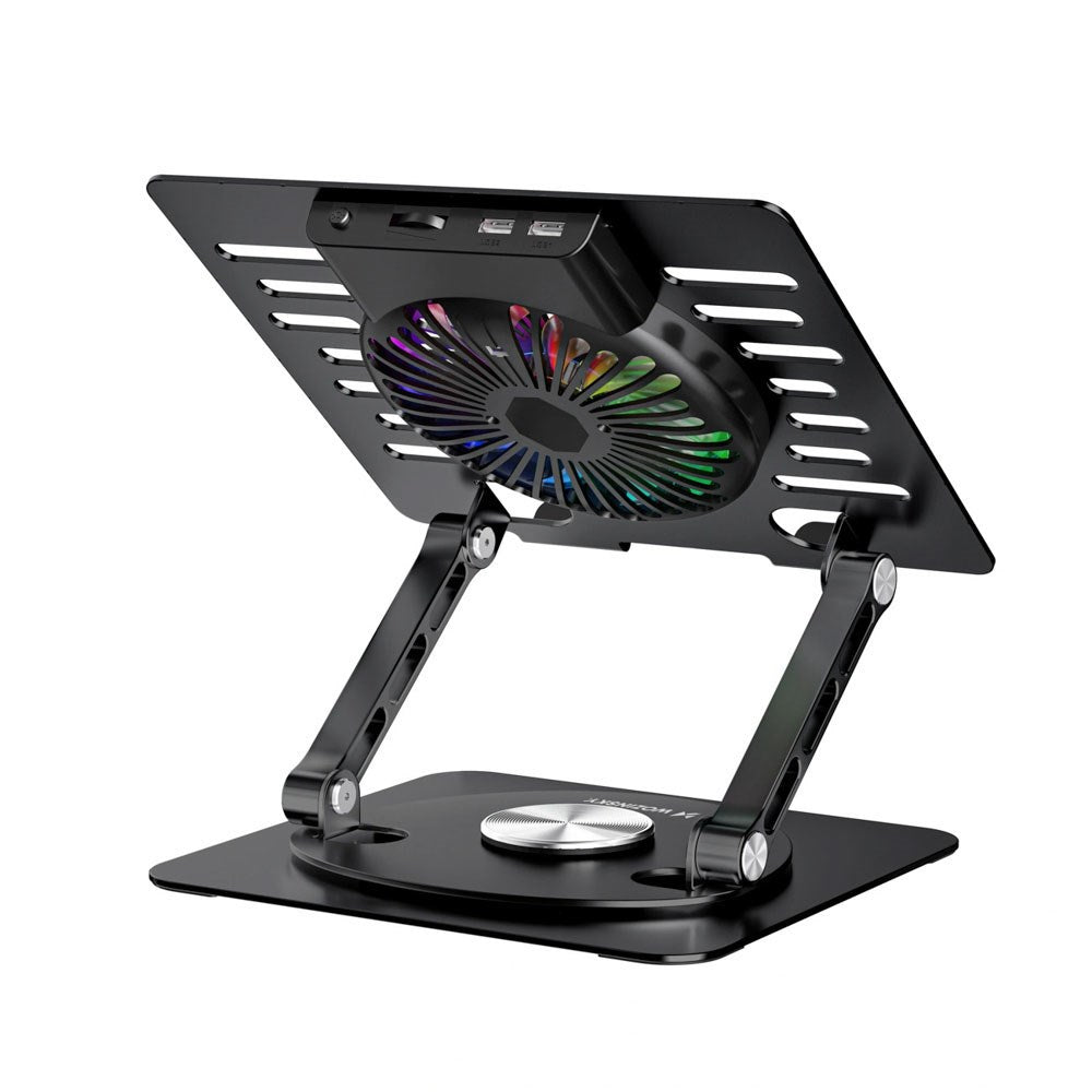 Wozinsky CoolBase Laptop- / Tabletstander - RGB-Lys - Køle-Effekt - Sort