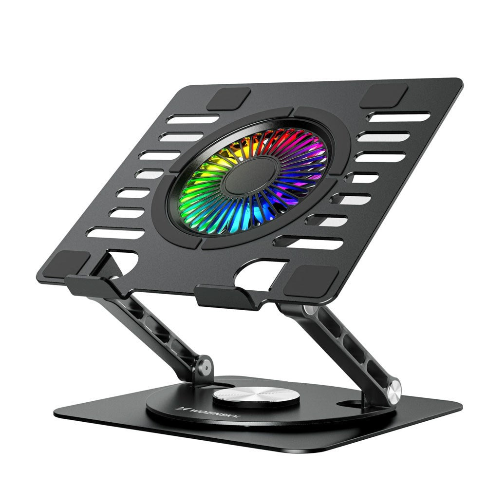 Wozinsky CoolBase Laptop- / Tabletstander - RGB-Lys - Køle-Effekt - Sort