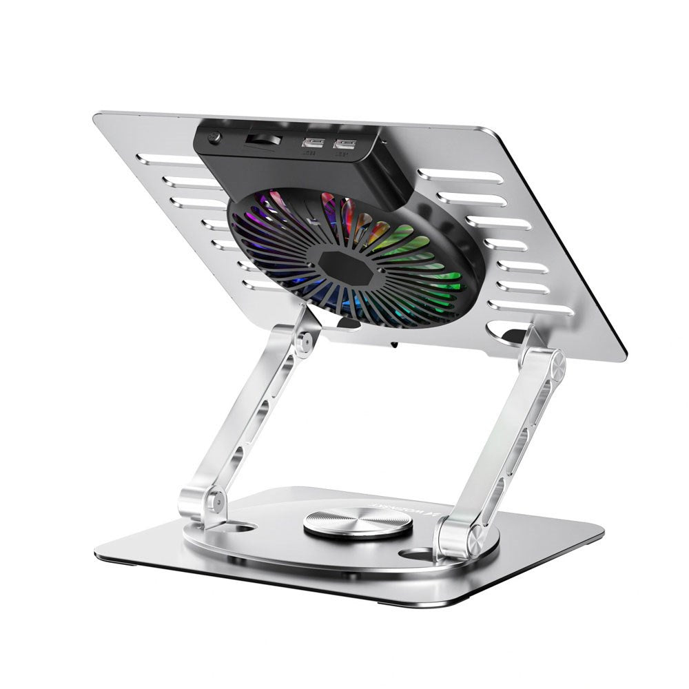 Wozinsky CoolBase Laptop- / Tabletstander - RGB-Lys - Køle-Effekt - Grå