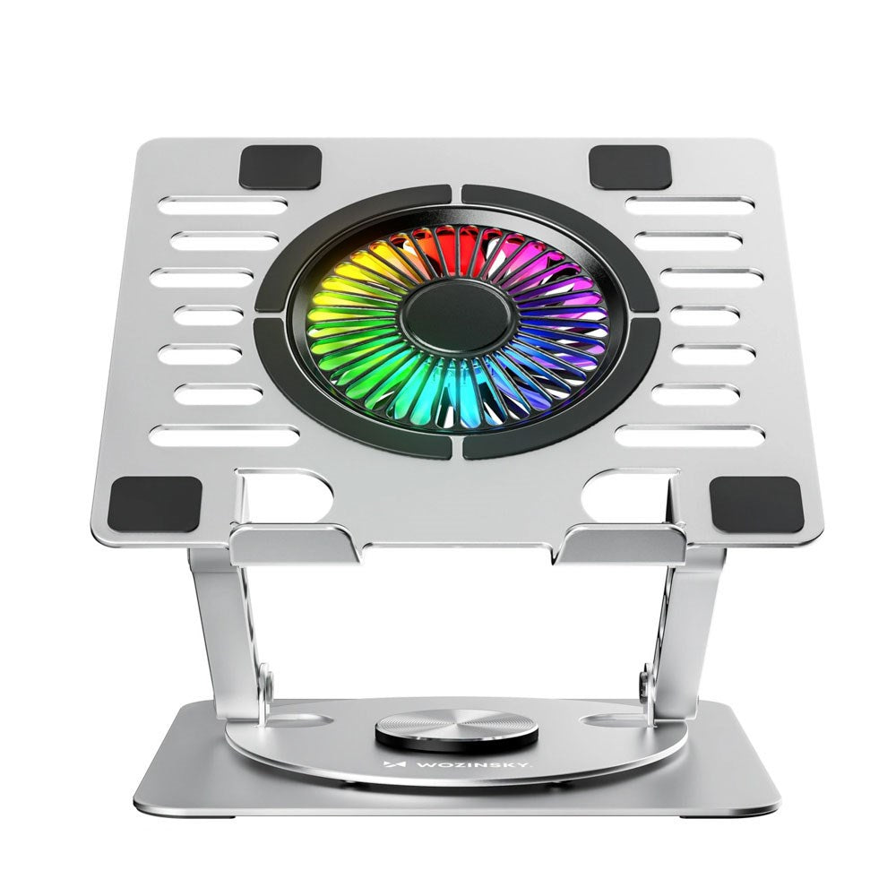 Wozinsky CoolBase Laptop- / Tabletstander - RGB-Lys - Køle-Effekt - Grå