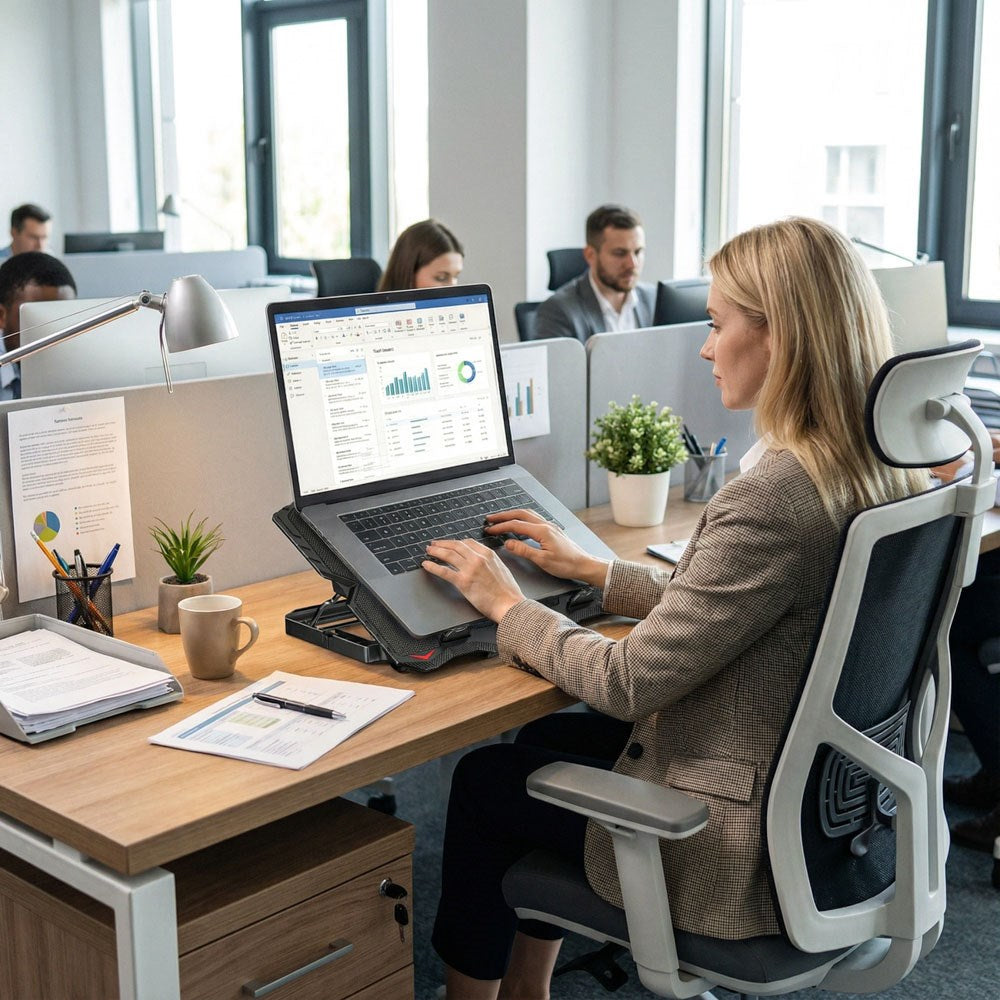 Wozinsky StormPad Computer Stander - Køle-Effekt - Ekstern Mobilholder - Sort
