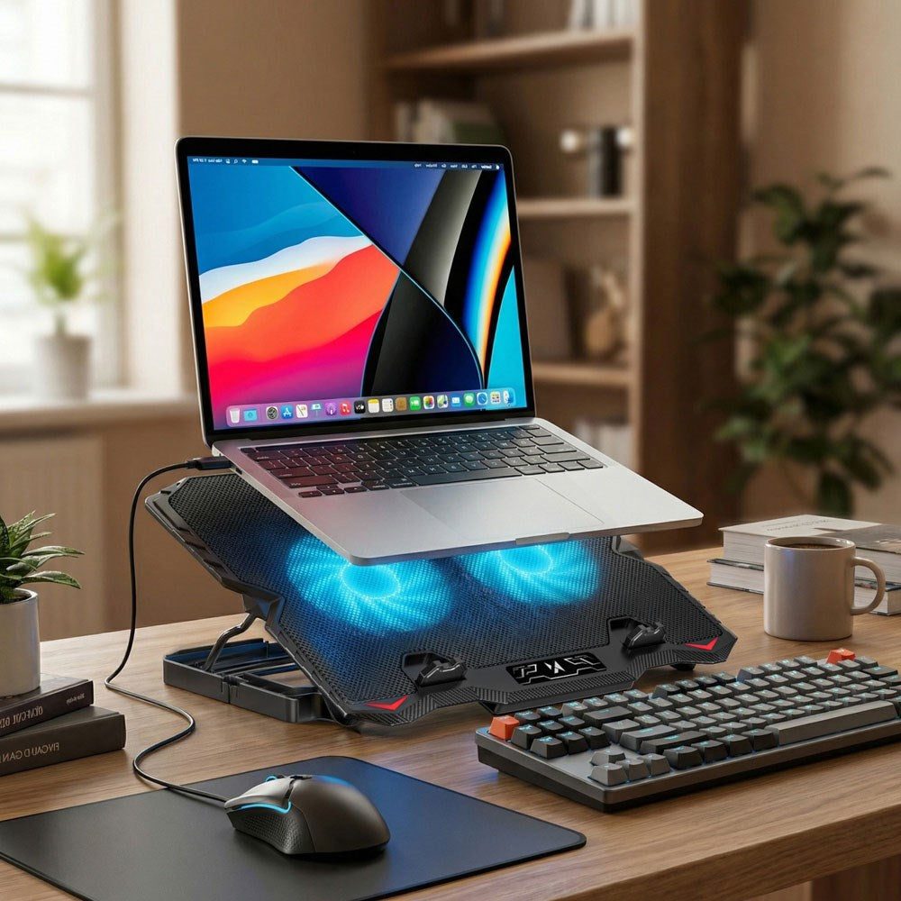 Wozinsky StormPad Computer Stander - Køle-Effekt - Ekstern Mobilholder - Sort