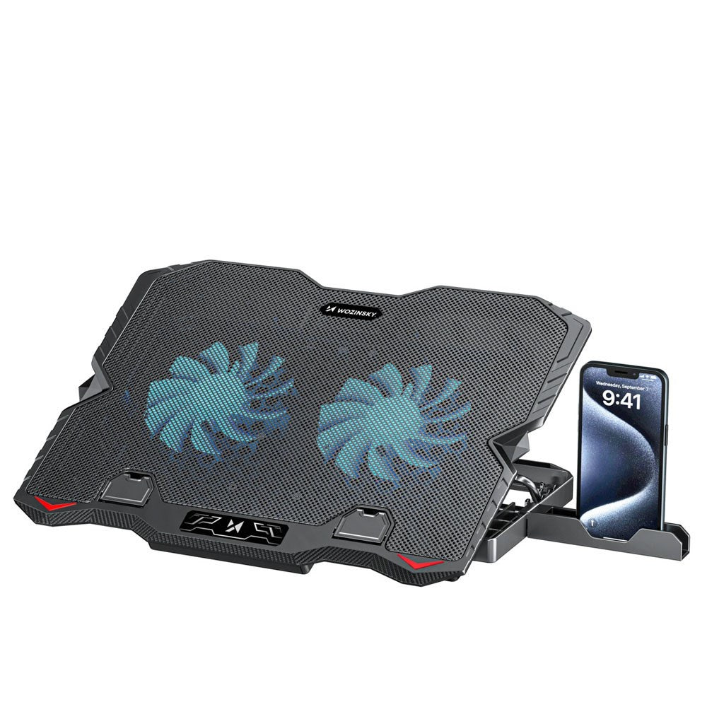 Wozinsky StormPad Computer Stander - Køle-Effekt - Ekstern Mobilholder - Sort