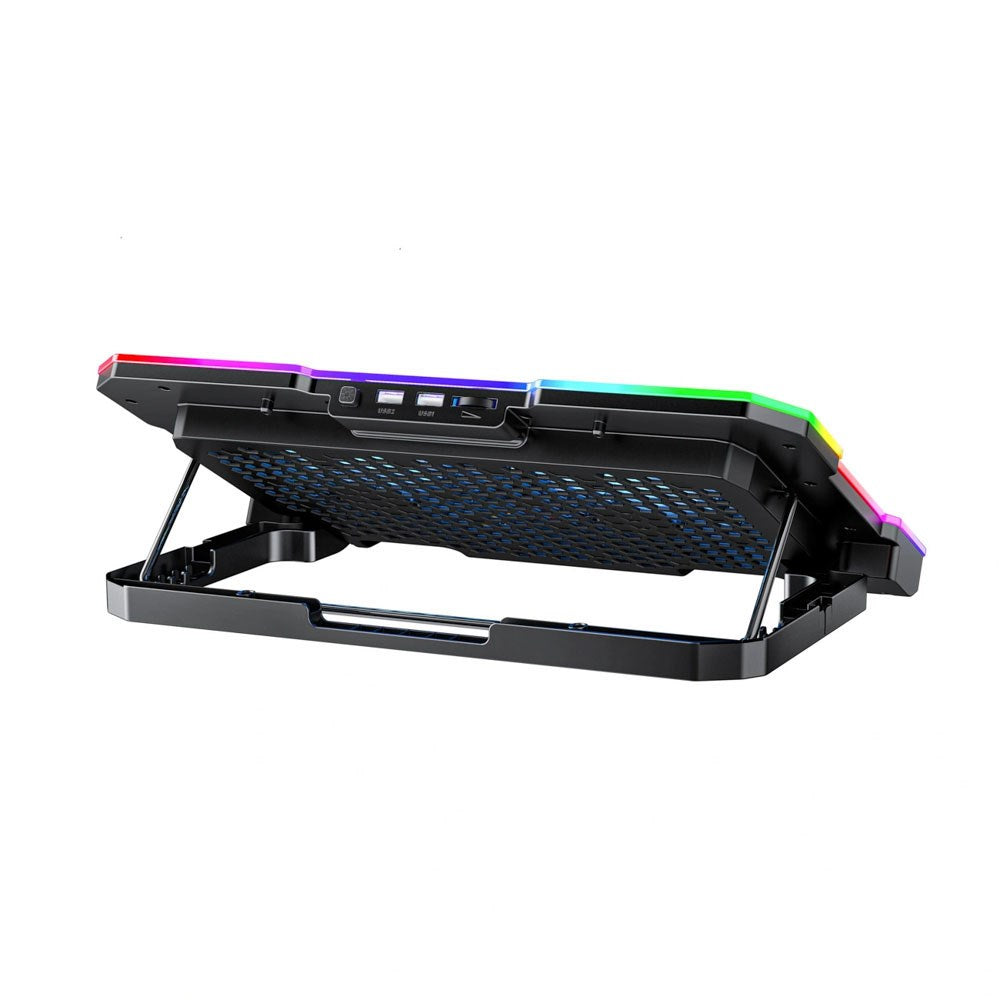 Wozinsky NitroCool Computer Stander - RGB-Lys - Køle-Effekt - Sort