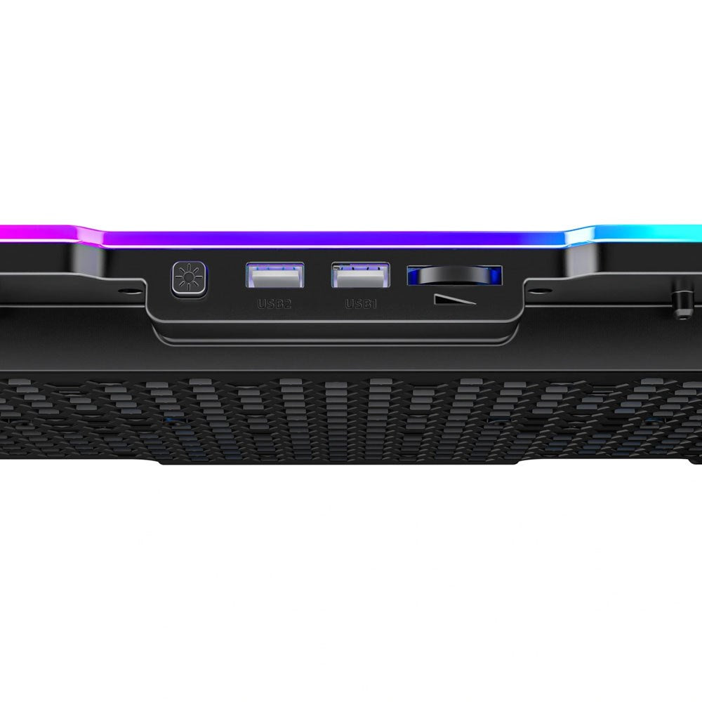 Wozinsky NitroCool Computer Stander - RGB-Lys - Køle-Effekt - Sort