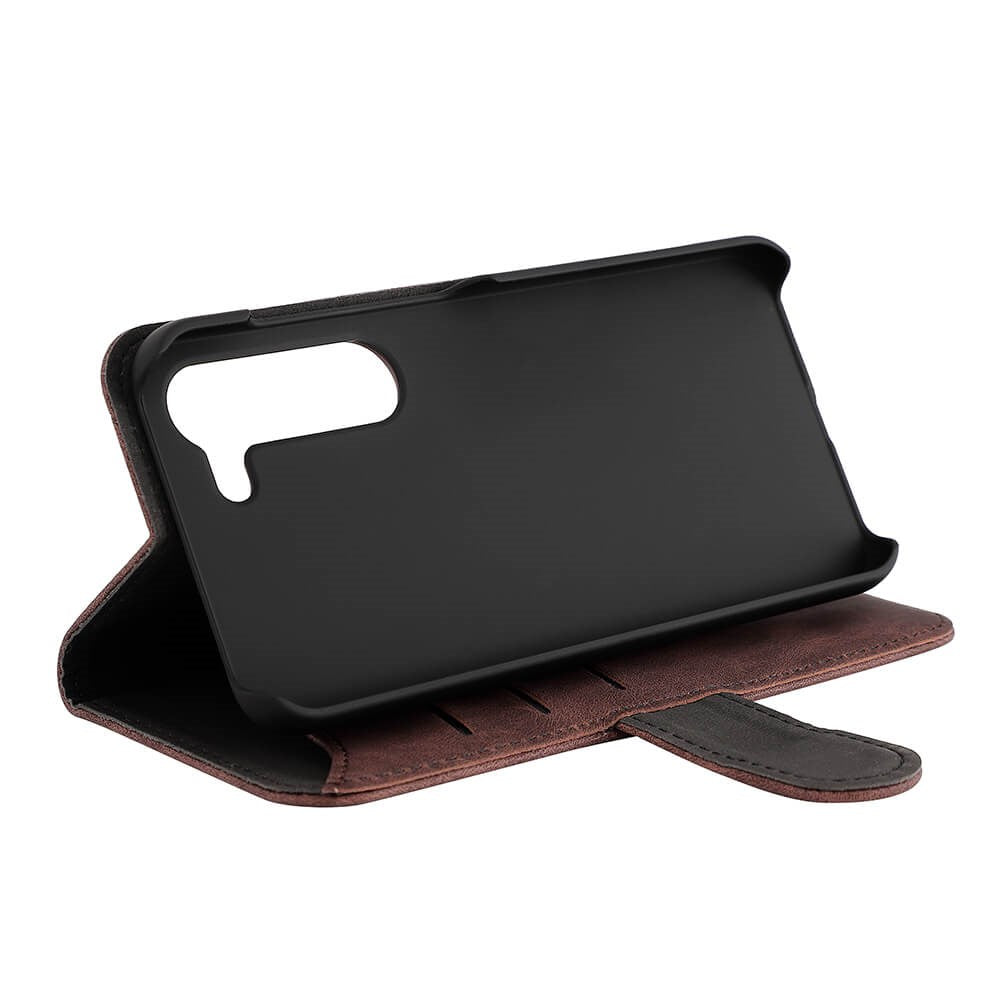 Samsung Galaxy S23 Gear Wallet - Lær Flip Cover m. Lommebok - Brun